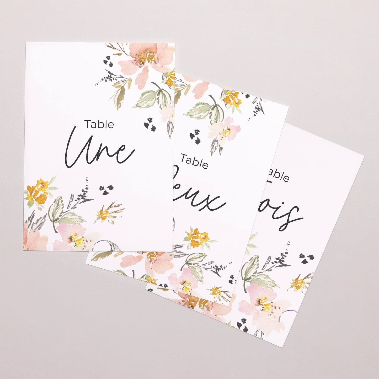Marque table Mariage Rectangle fleurs pop II photo N° 1