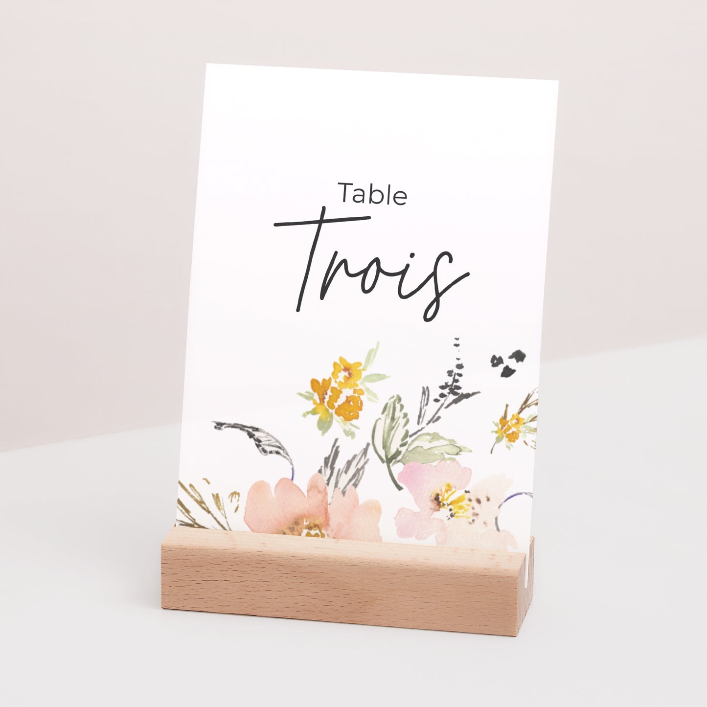 Marque table Mariage Rectangle fleurs pop II photo N° 3