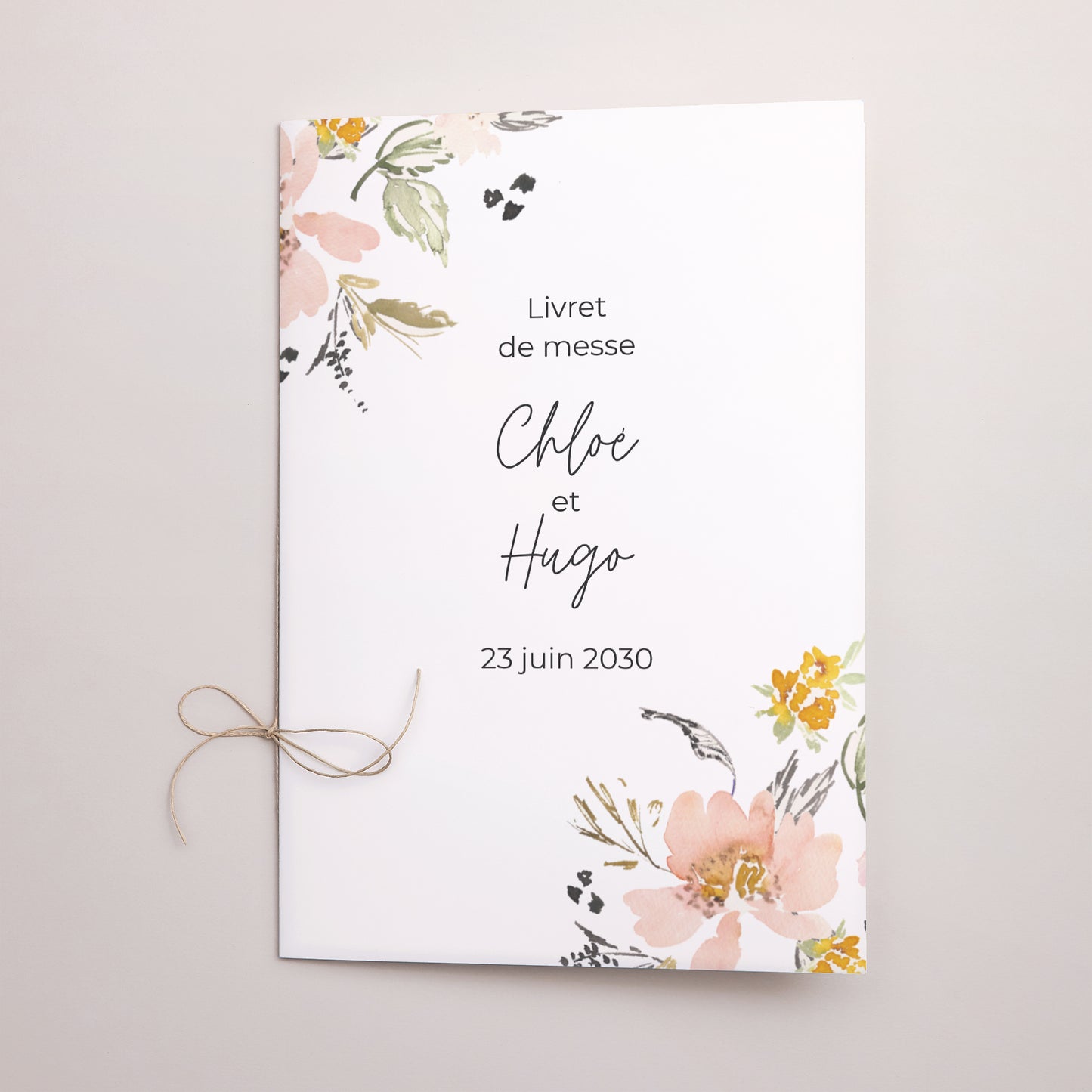 Livret de messe Mariage Double volet fleurs pop II photo N° 1