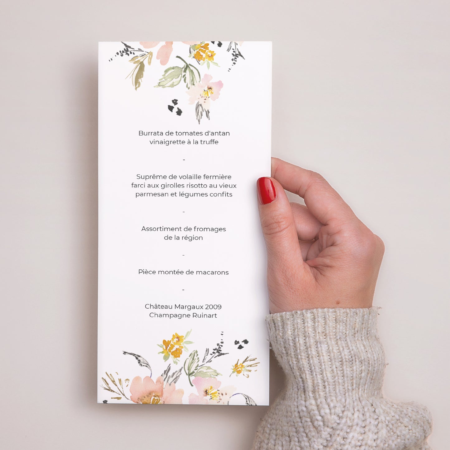Menu Mariage Panoramique portrait Fleurs pop II photo N° 3