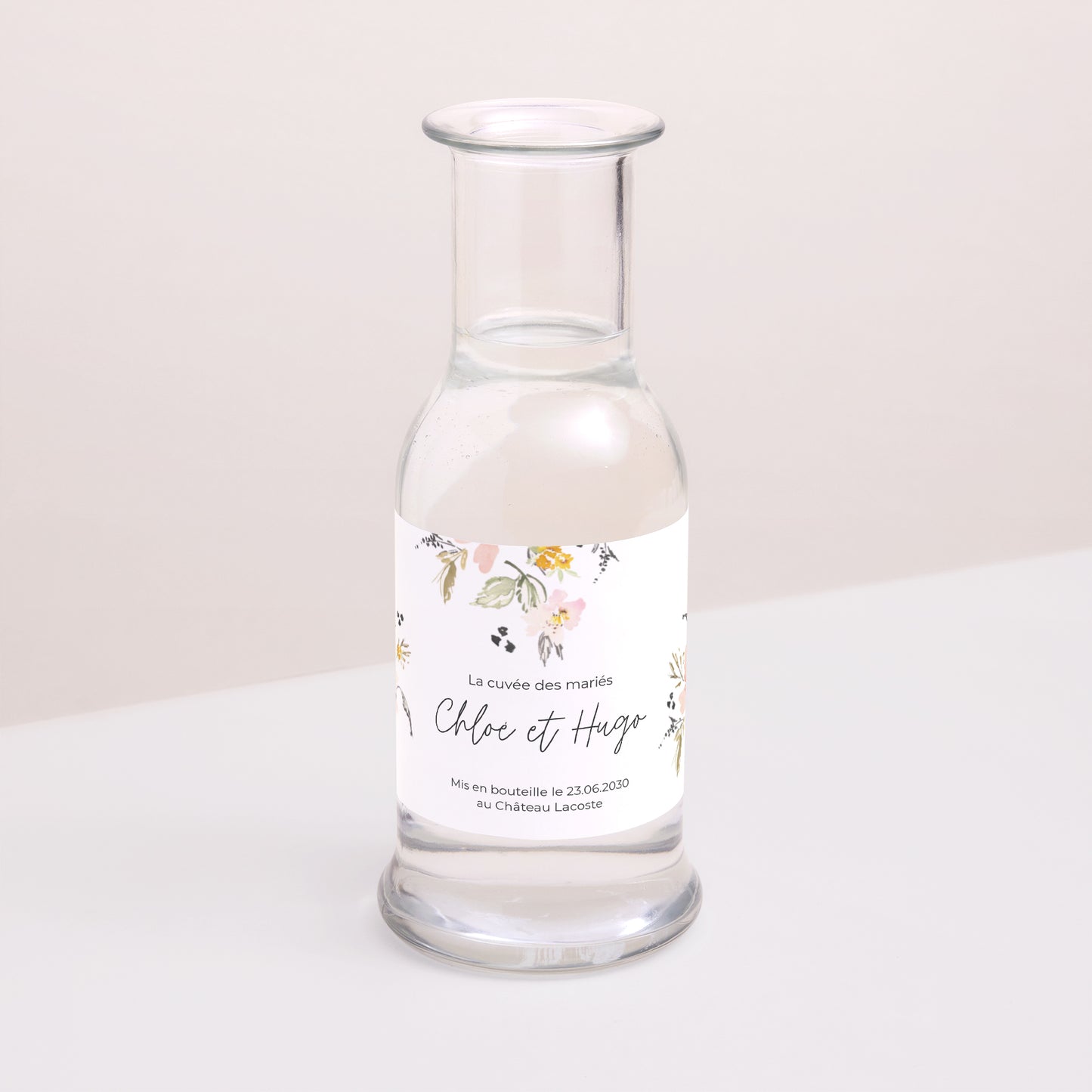 Etiquette bouteille Mariage Paysage Fleurs pop II photo N° 2