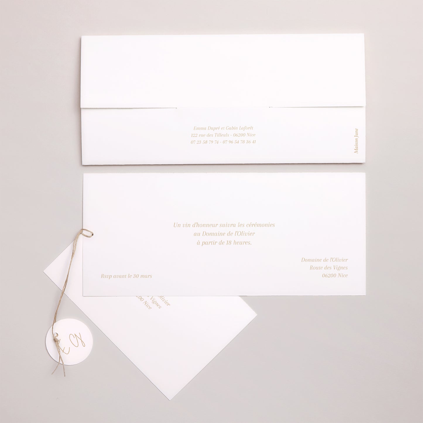 Faire-part Mariage Pochette 2 cartes, étiquette Shakespeare photo N° 4