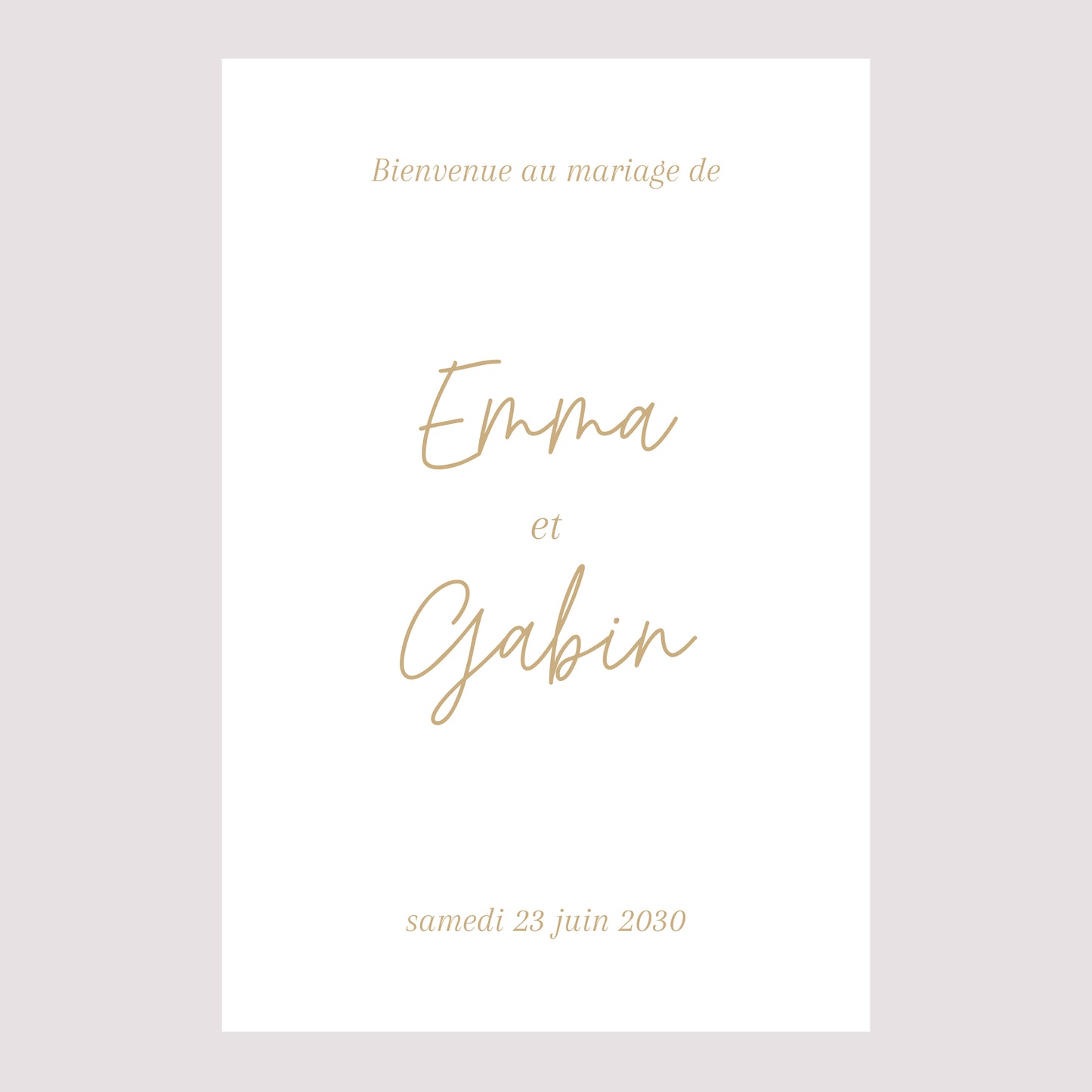 Panneau bienvenue Mariage Portrait 60 x 90 cm Shakespeare photo N° 2