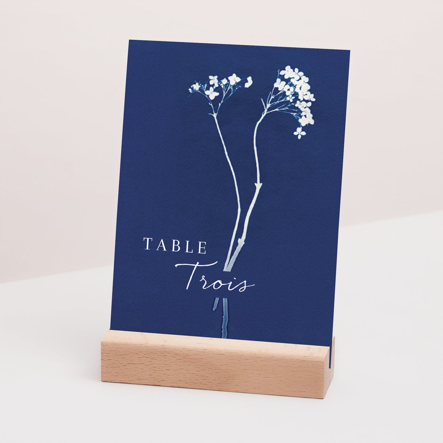 Marque table Mariage Rectangle Cyanotype photo N° 3