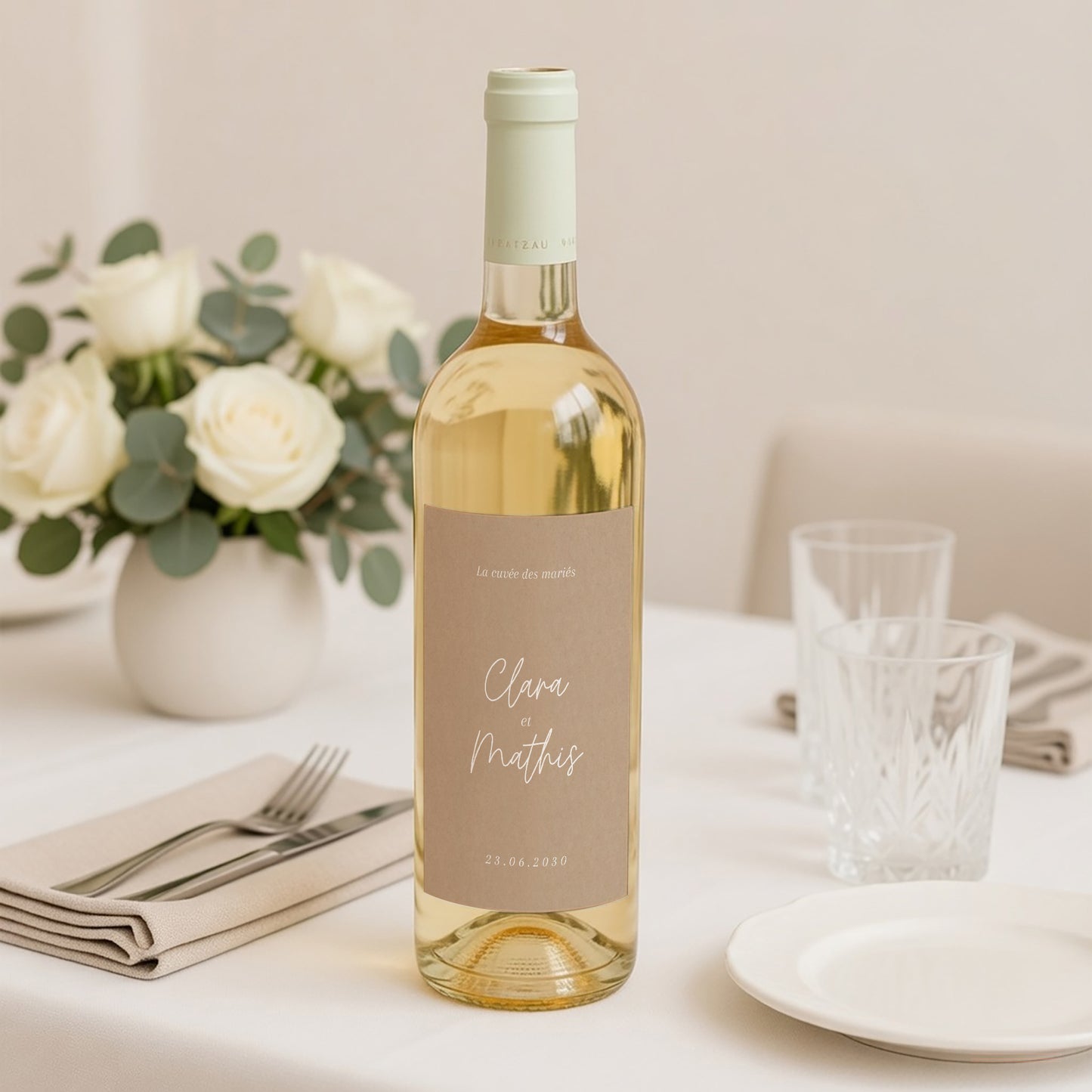Etiquette bouteille Mariage Portrait Shakespeare II photo N° 2