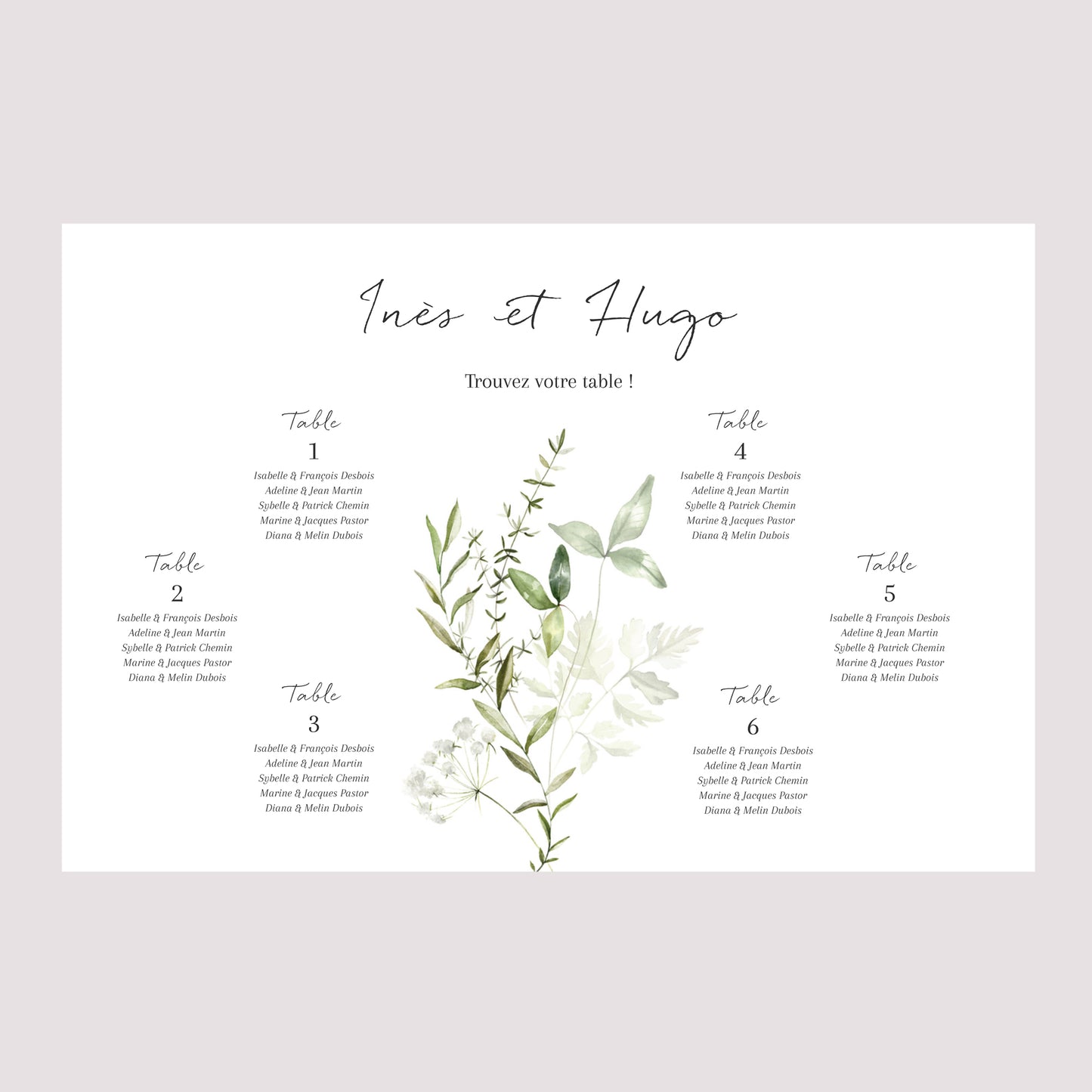 Plan de table Mariage Paysage Séraline photo N° 2