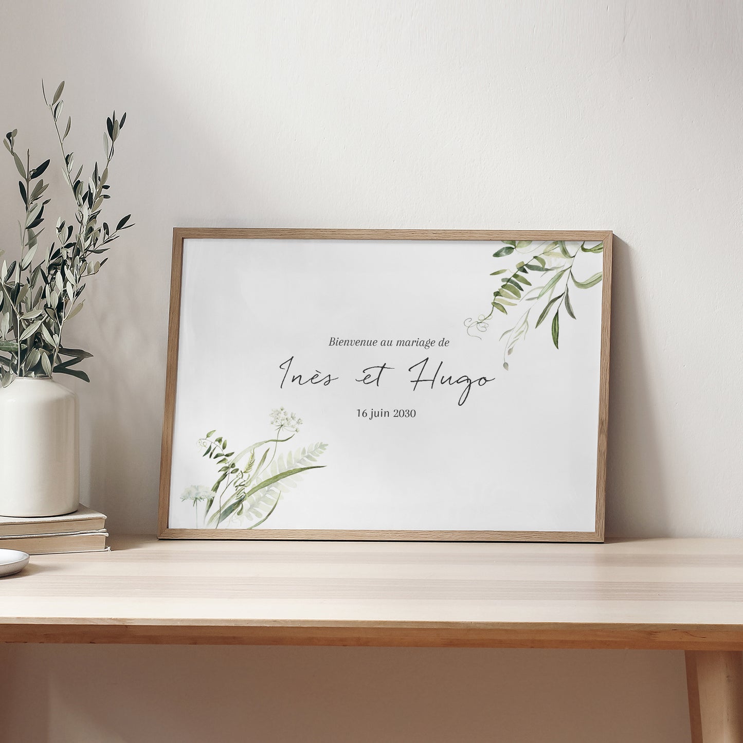 Panneau bienvenue Mariage Paysage 90 x 60 cm Séraline photo N° 2