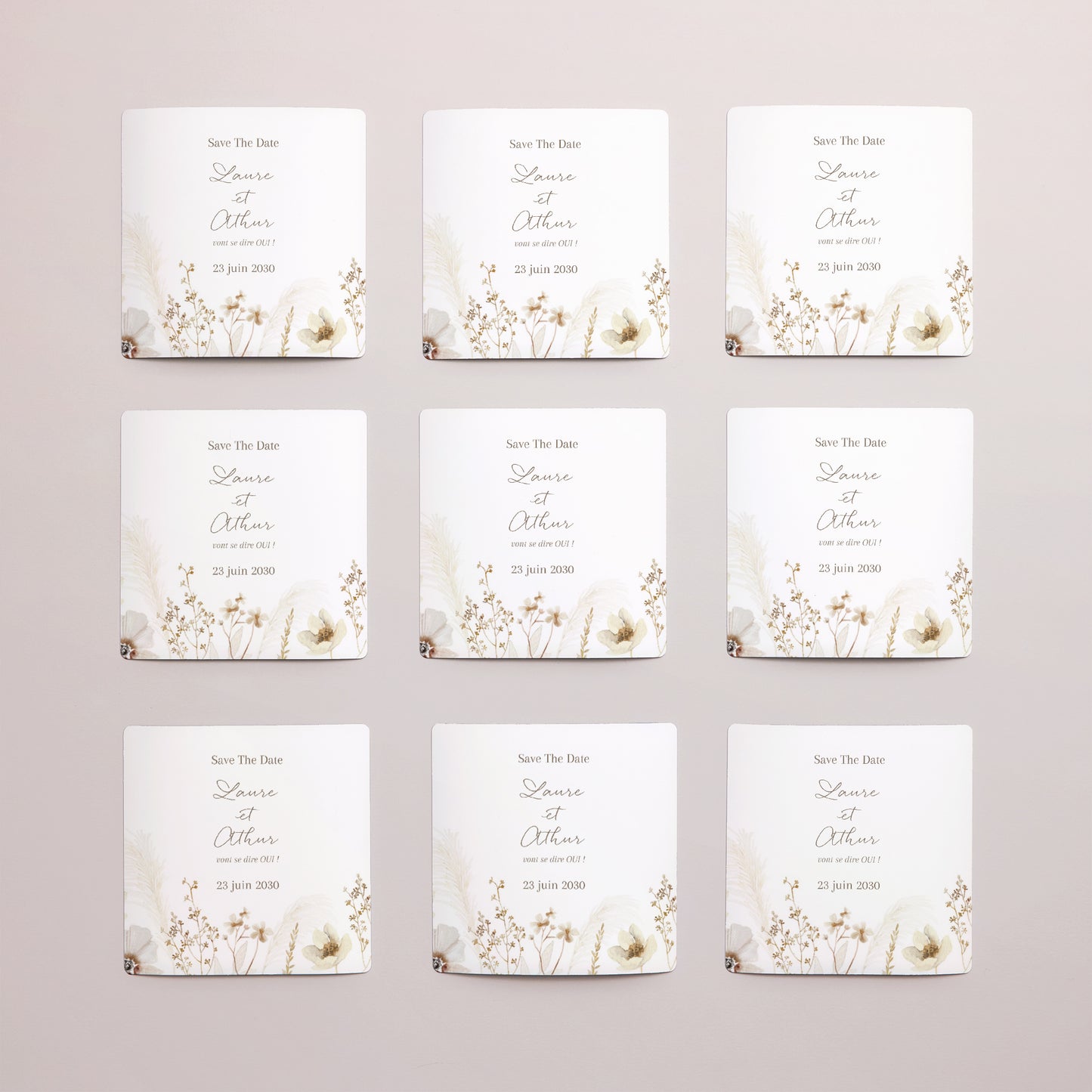 Save the date Mariage Lot de 9, magnétique Camélise photo N° 3