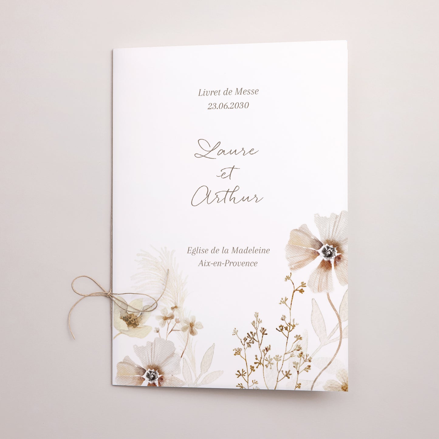Livret de messe Mariage Double volet Camélise photo N° 1