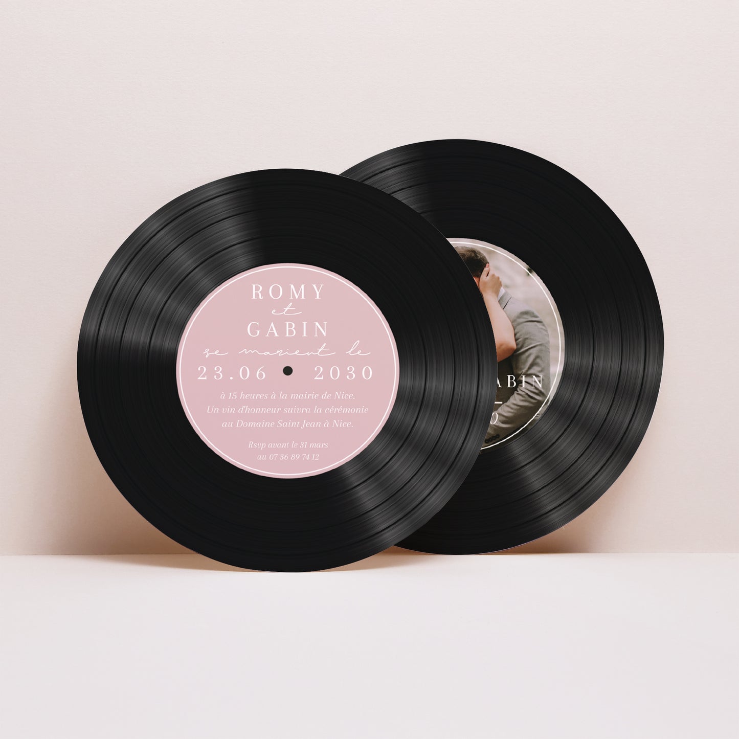 Faire-part Mariage Pochette disque Brunelle photo N° 4