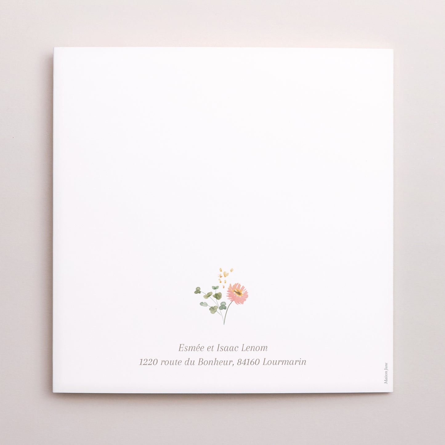 Remerciements Mariage Carré double volet Fleurs d'été photo N° 3