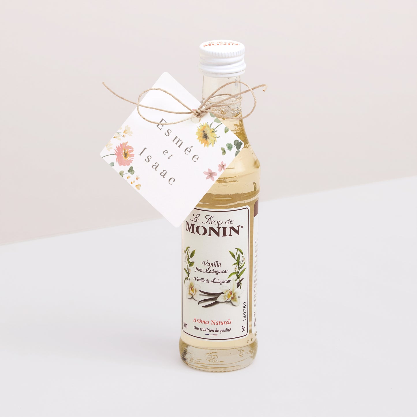 Etiquette perforée Mariage Carrée Fleurs d'été photo N° 3