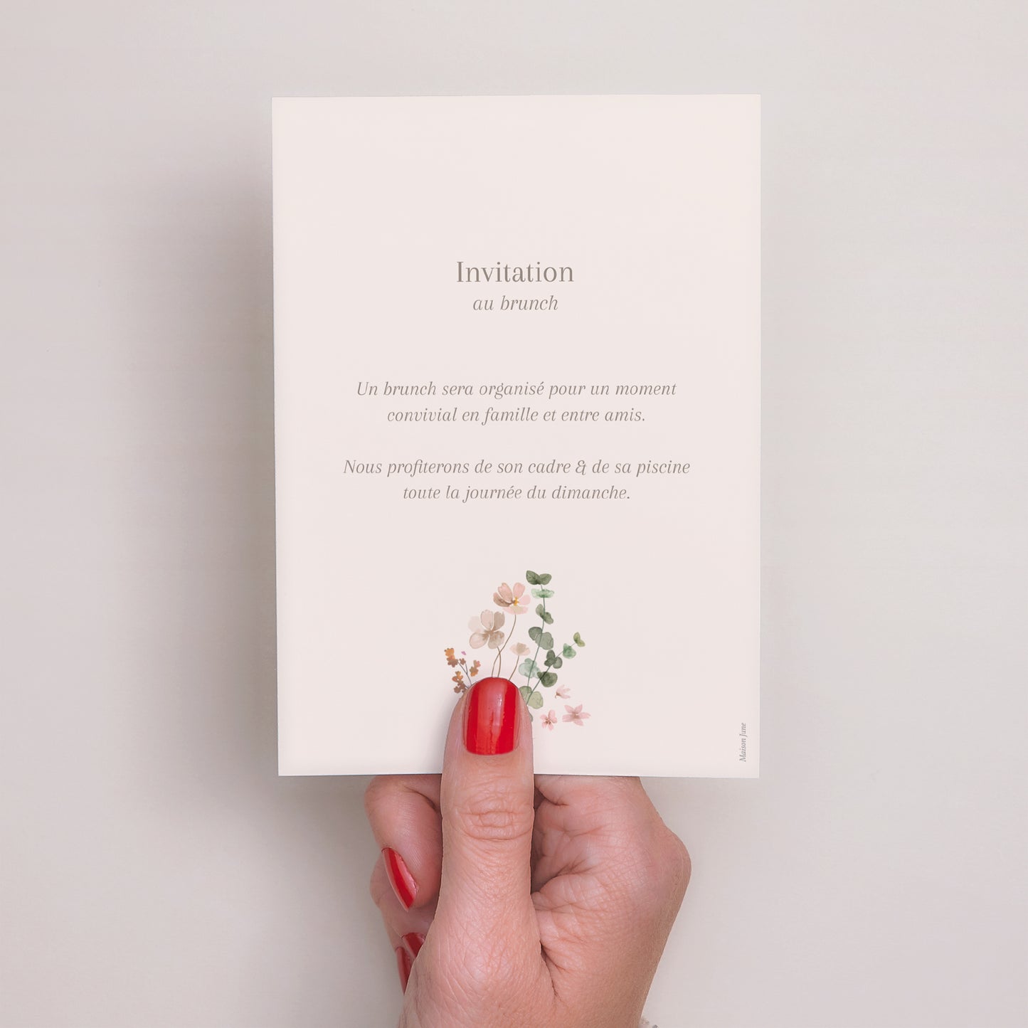 Invitations Mariage Portrait Fleurs d'été photo N° 3