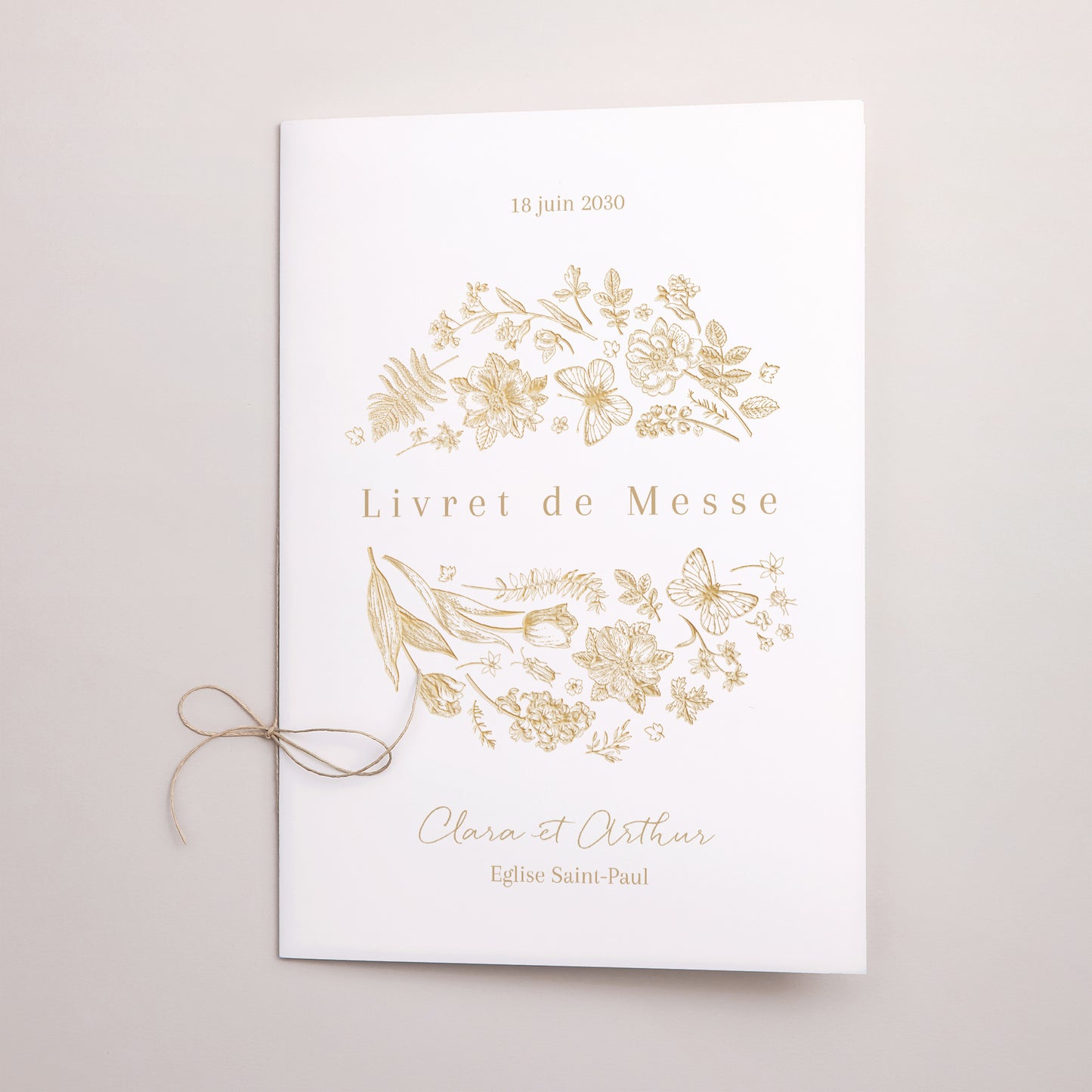 Livret de messe Mariage Double volet Herbier doré photo N° 1