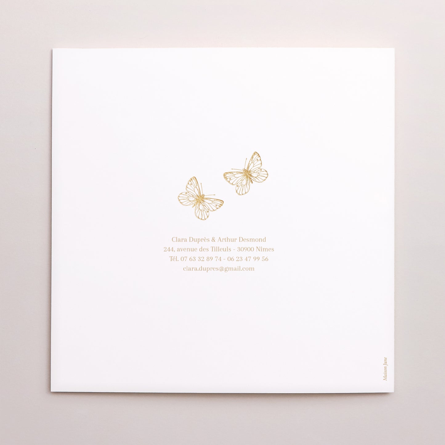 Faire-part Mariage Carré double volet Herbier doré photo N° 3