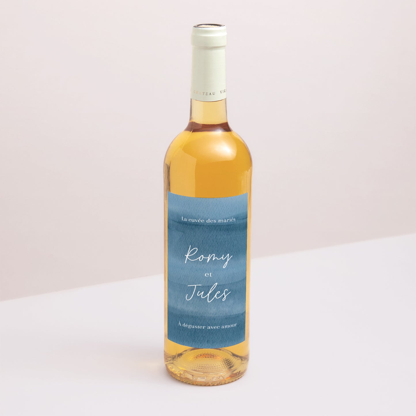 Etiquette bouteille Mariage Portrait Océan d'amour photo N° 1