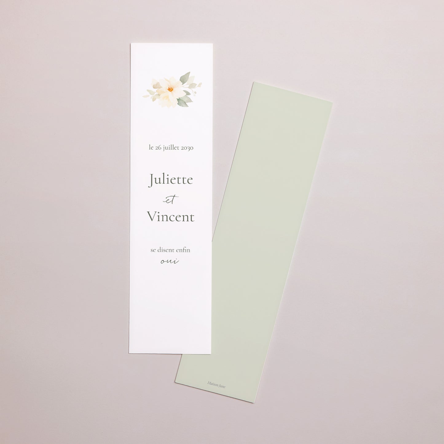 Save the date Mariage Marque-page Bouquet romantique photo N° 1