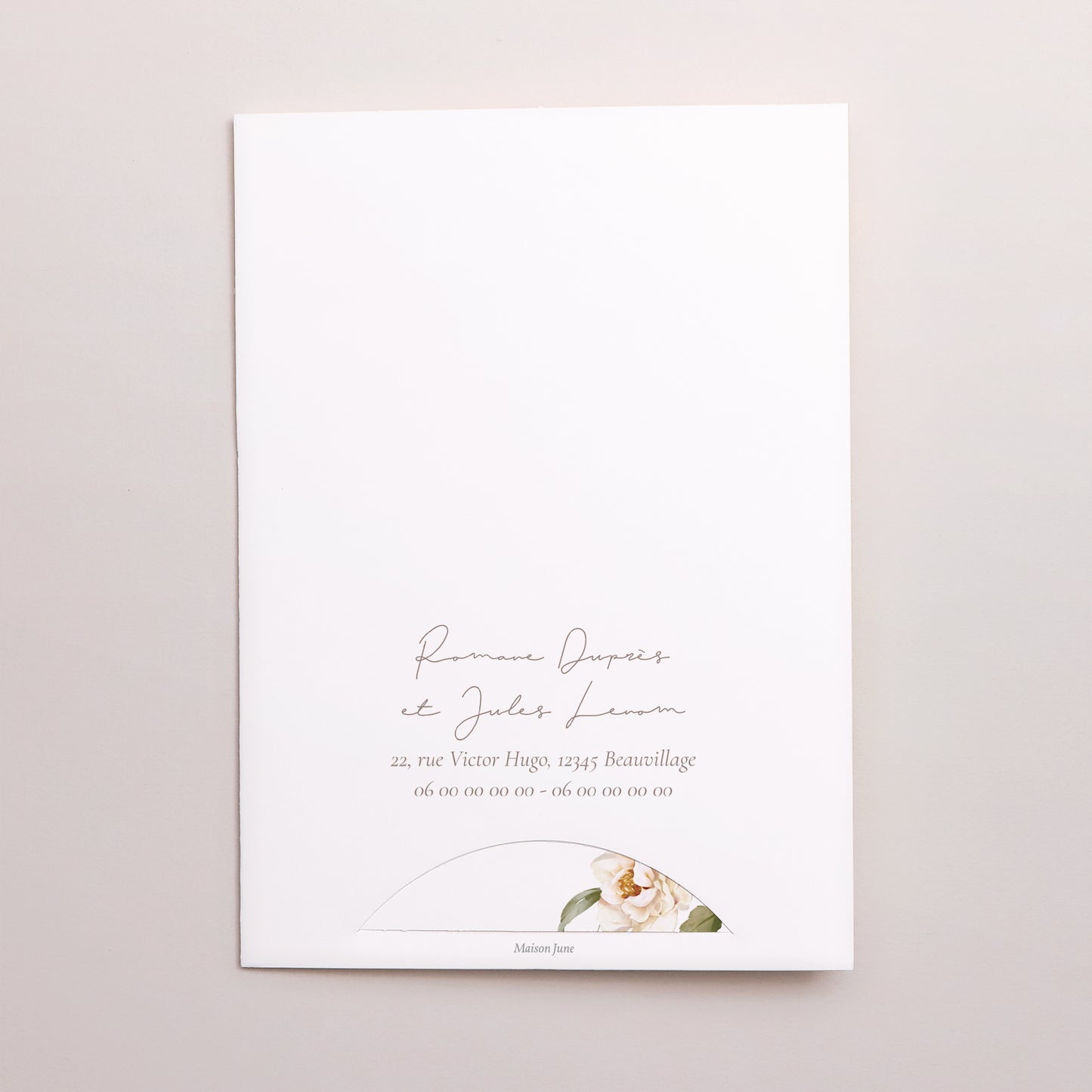 Faire-part Mariage Pochette 2 cartes Fleurs pêche photo N° 4