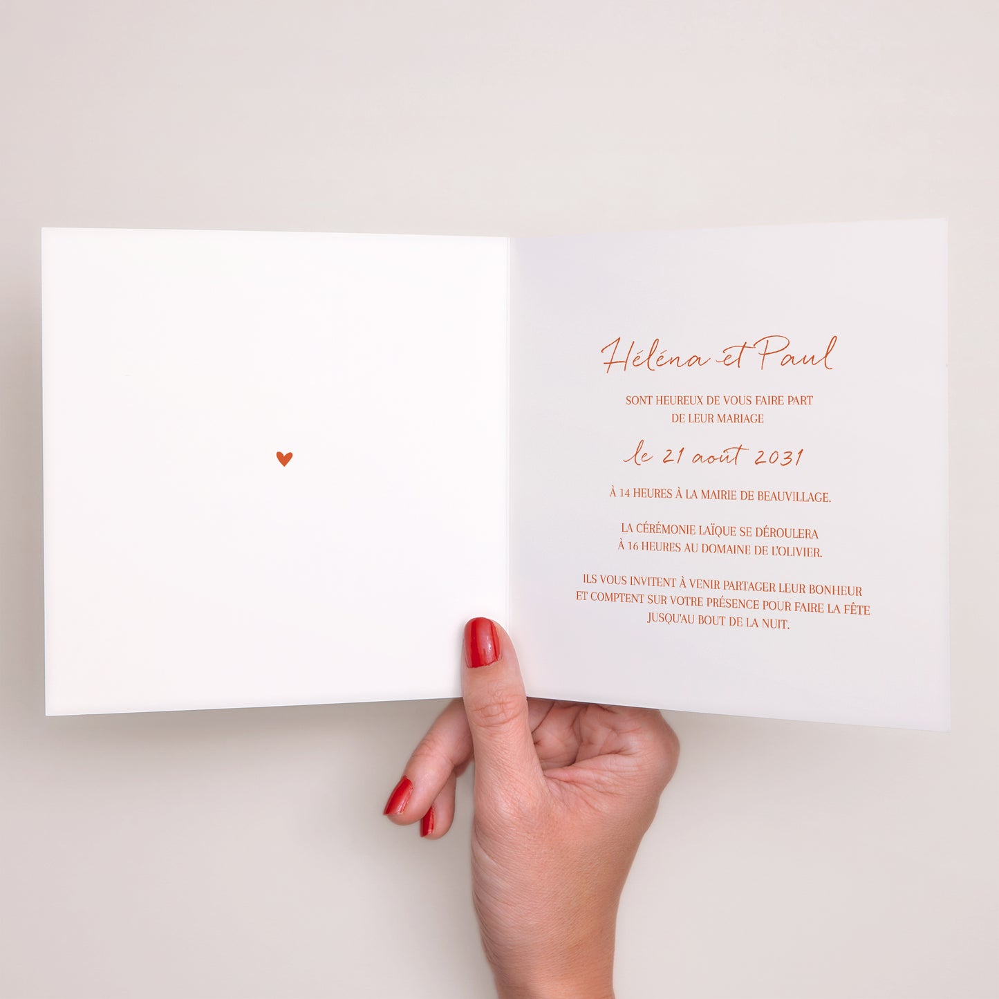 Faire-part Mariage Carré double volet Amour toujours photo N° 2
