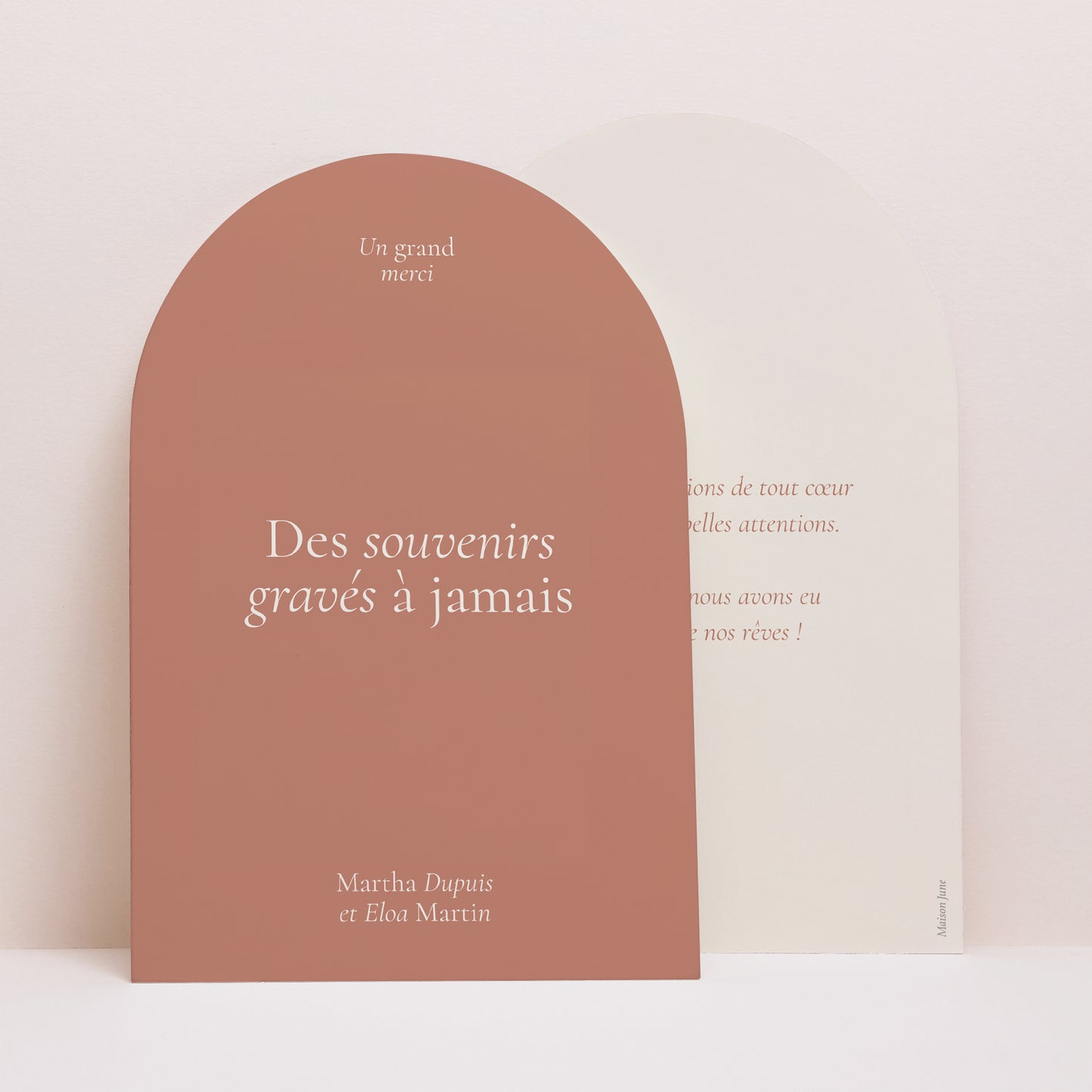 Remerciements Mariage Arche Typographie élégante II photo N° 1