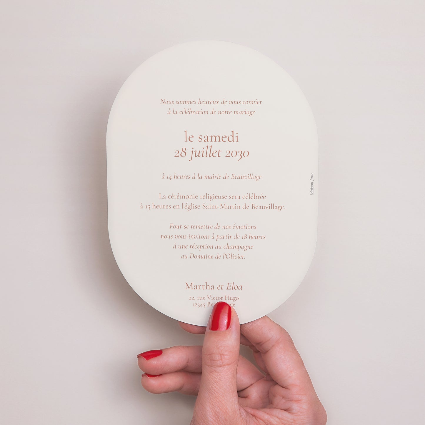 Faire-part Mariage Ovale Typographie élégante II photo N° 3