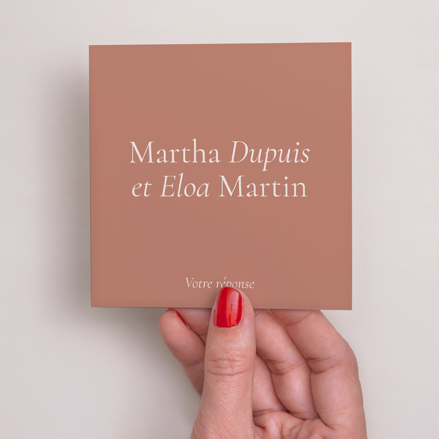 Carton réponse Mariage Carré Typographie élégante II photo N° 2