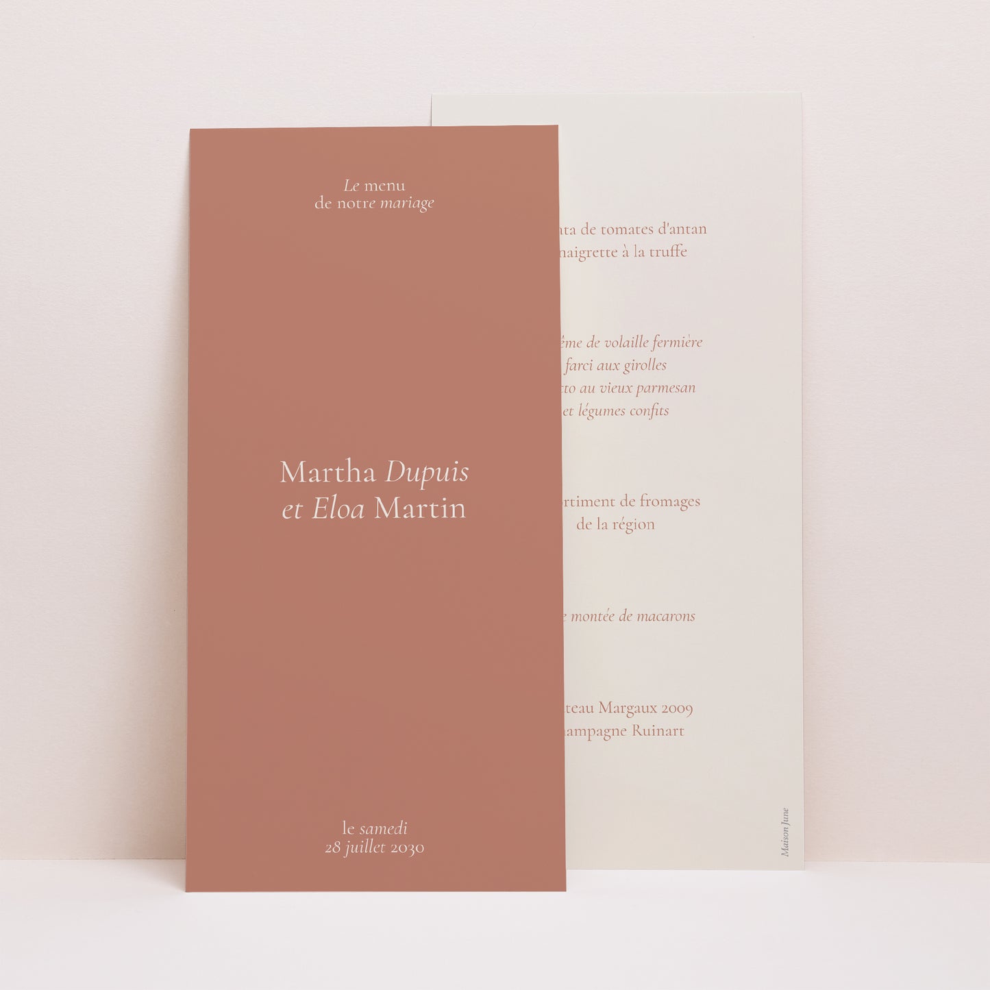 Menu Mariage Panoramique portrait Typographie élégante II photo N° 1