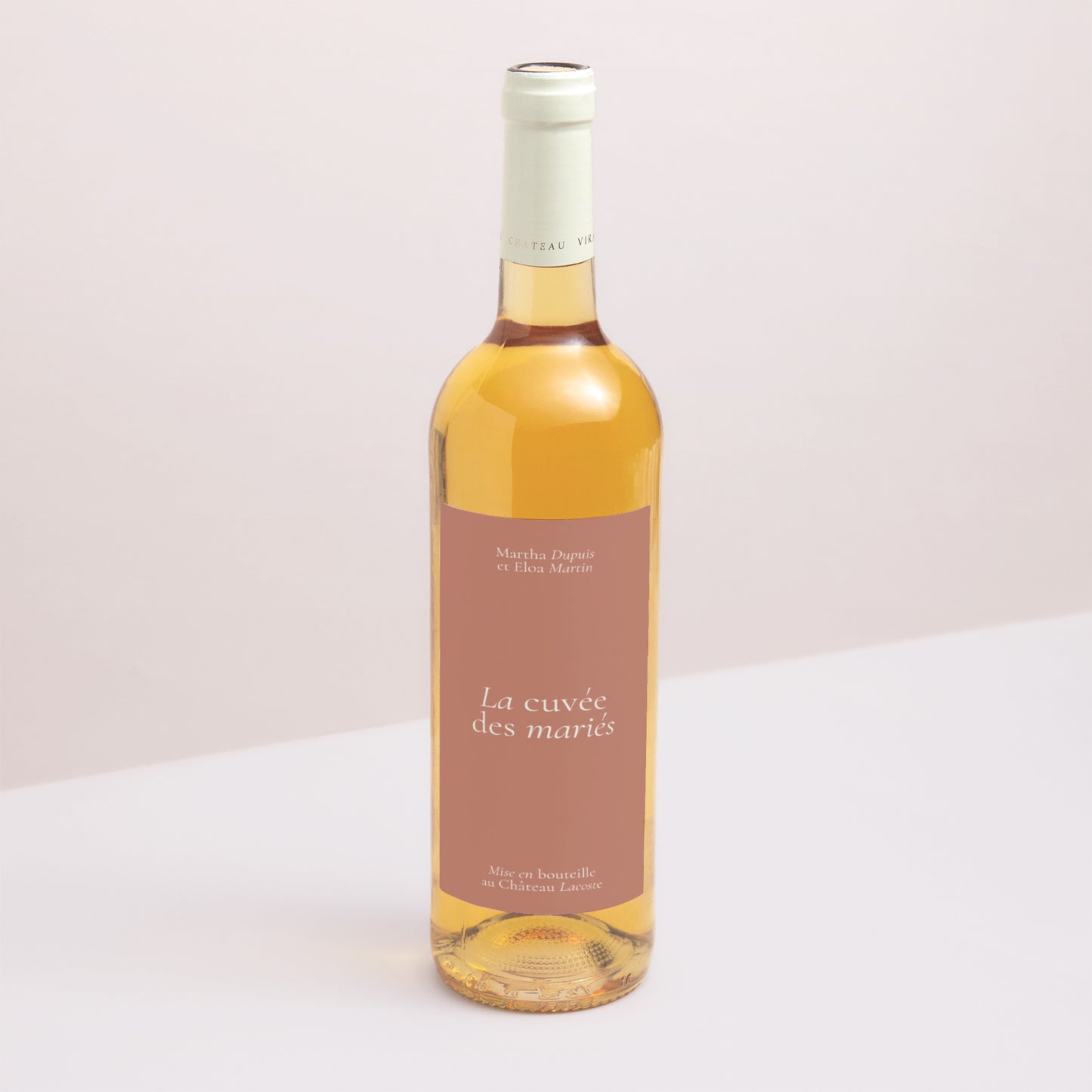 Etiquette bouteille Mariage Portrait Typographie élégante II photo N° 1