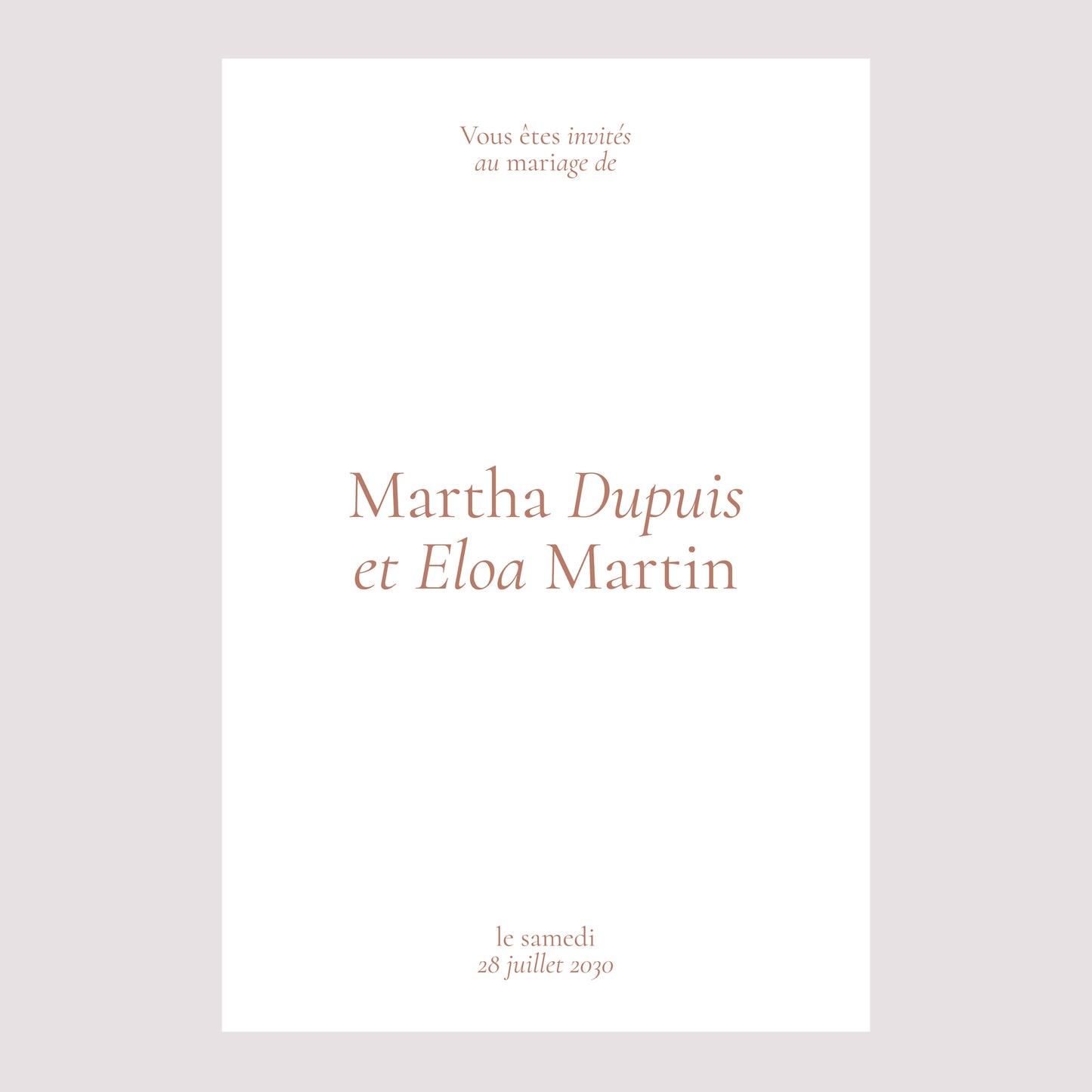Panneau bienvenue Mariage Portrait 60 x 90 cm Typographie élégante II photo N° 2