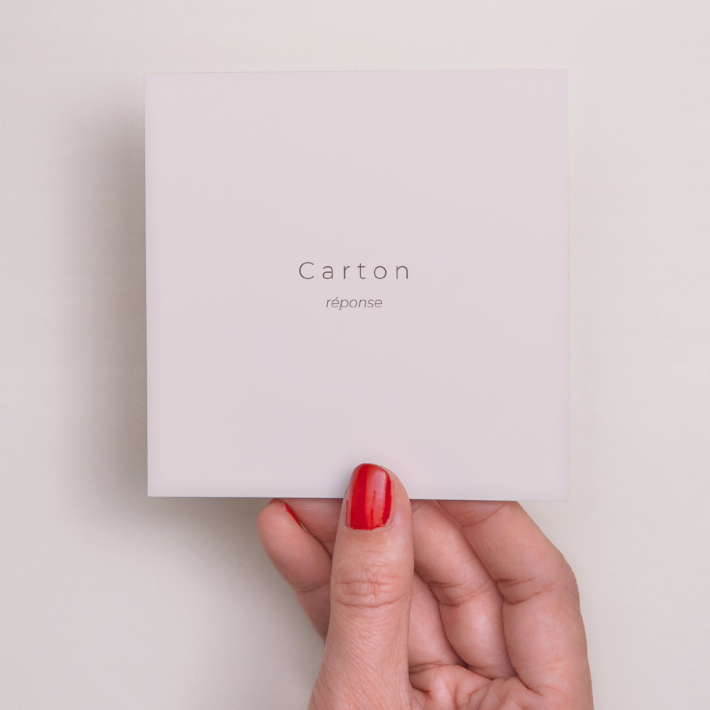 Carton réponse Mariage Carré Petites fleurs mauves photo N° 2