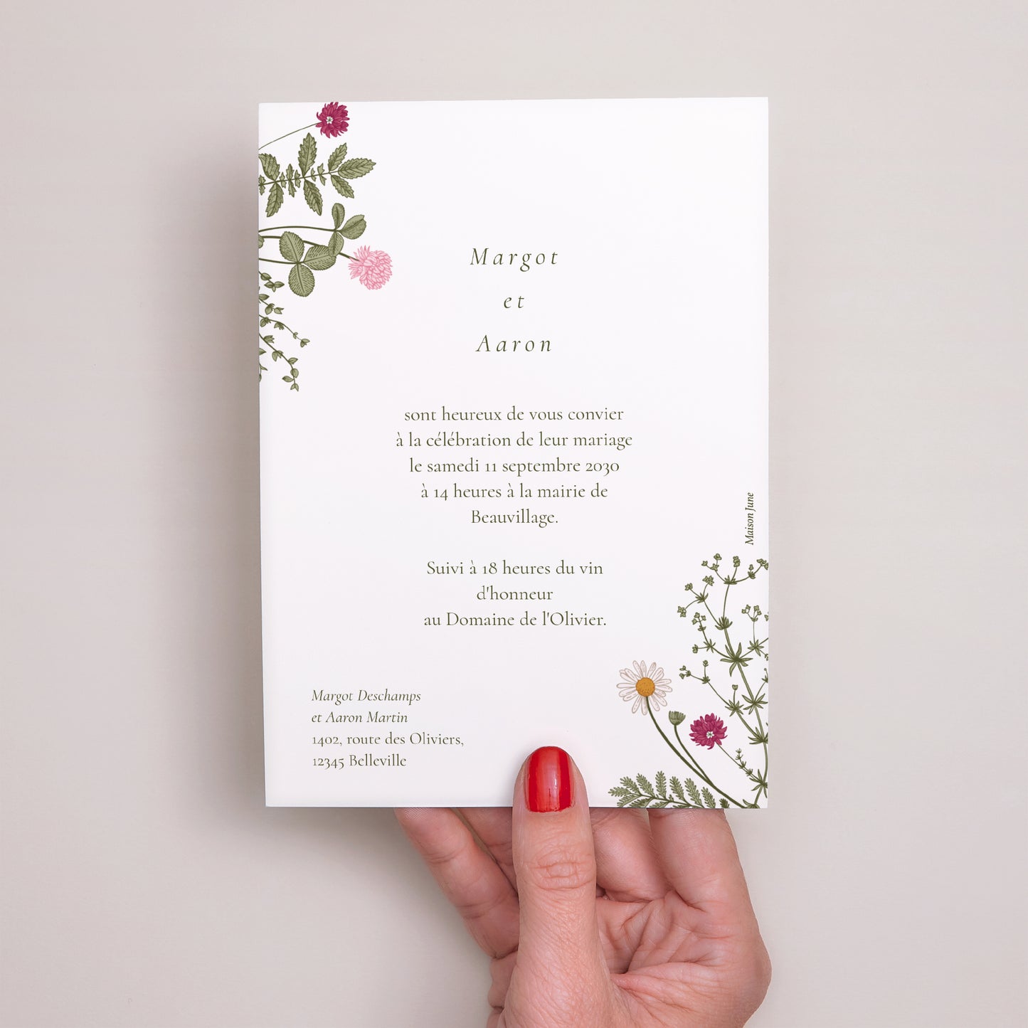 Faire-part Mariage Portrait Couronne vintage photo N° 3