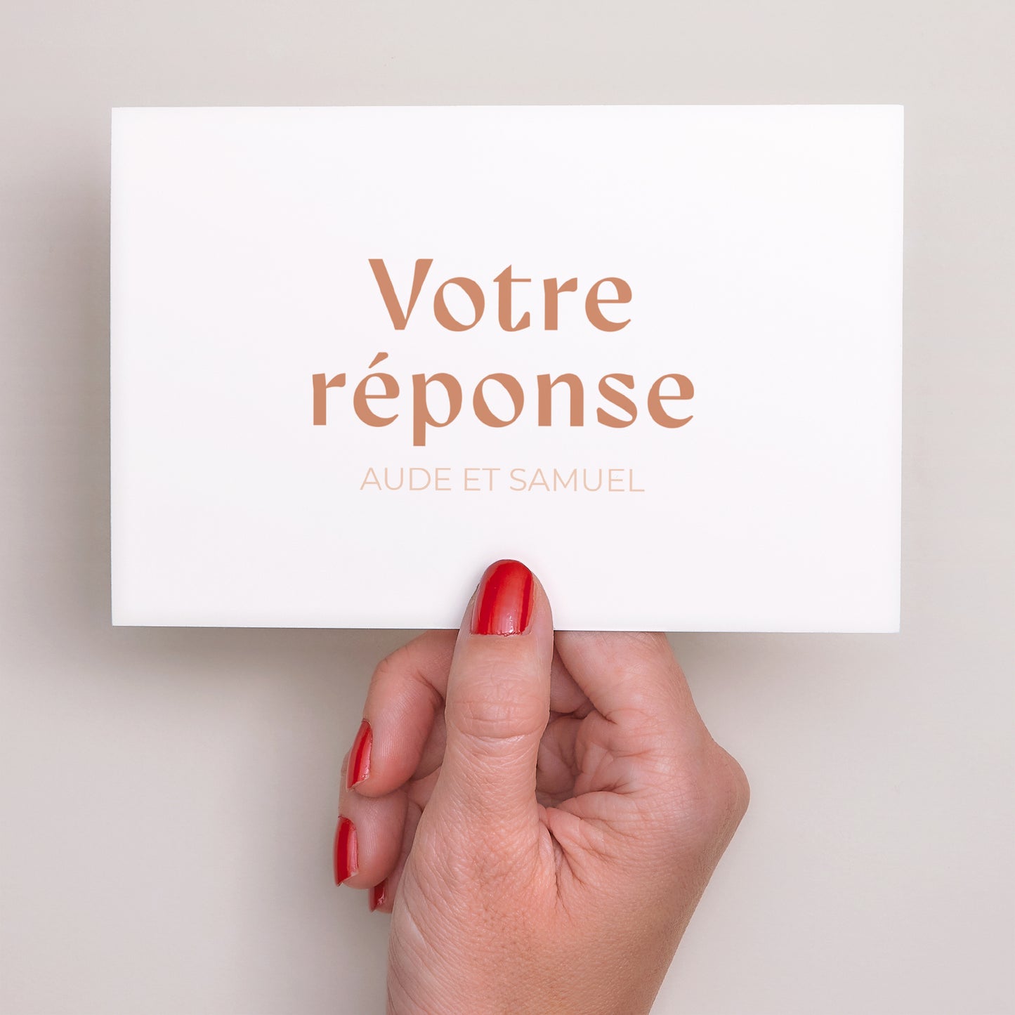 Carton réponse Mariage Paysage Typo Terracotta photo N° 3