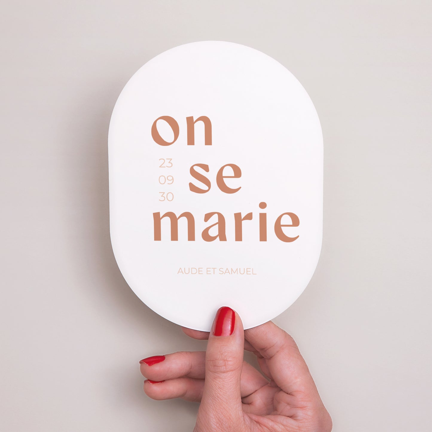Faire-part Mariage Ovale Typo terracotta photo N° 2