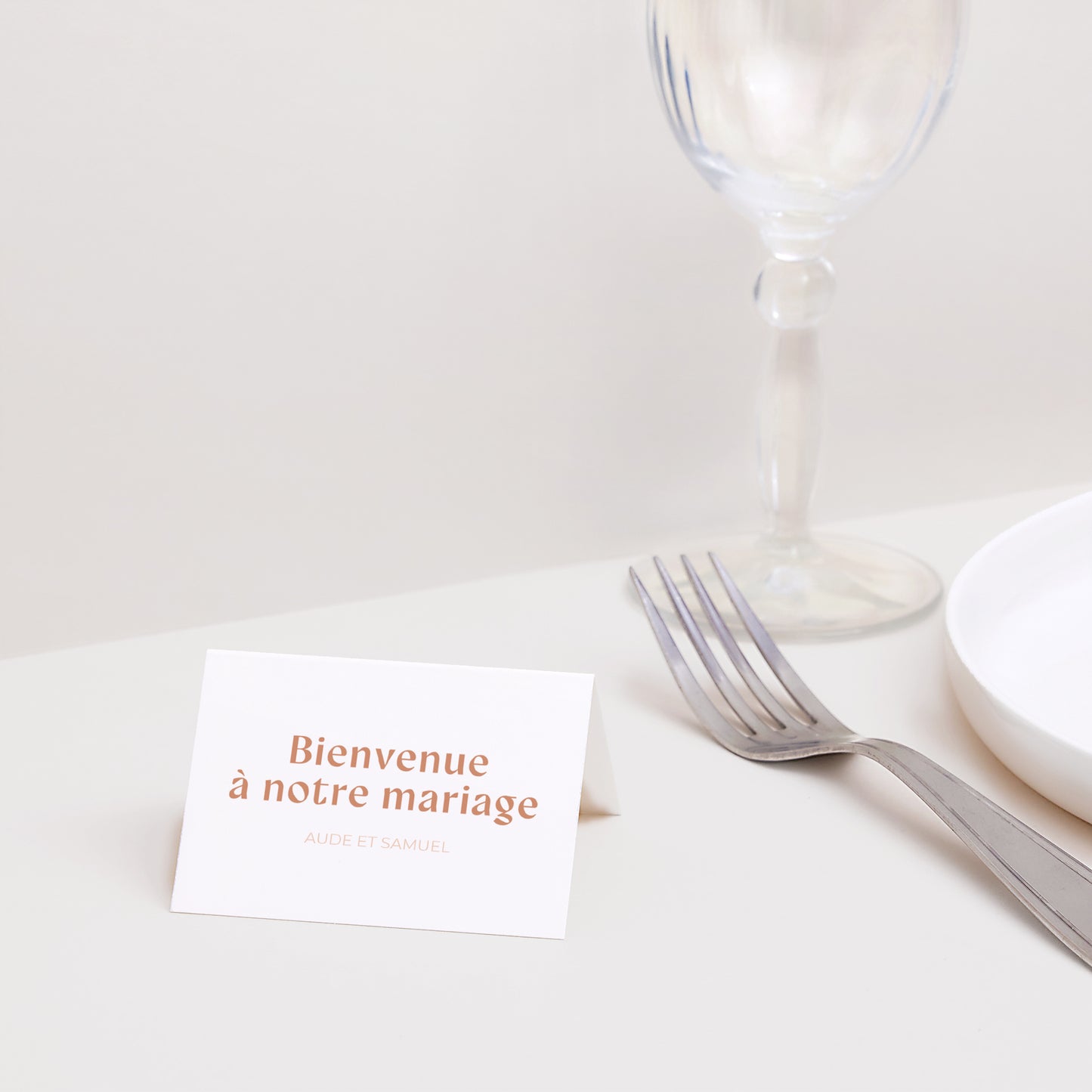 Marque-place Mariage 2 volets Typo terracotta photo N° 2