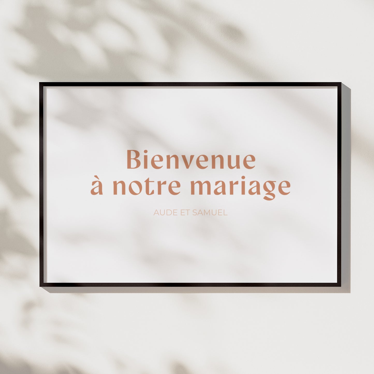 Panneau bienvenue Mariage Paysage 90 x 60 cm Typo terracotta photo N° 1