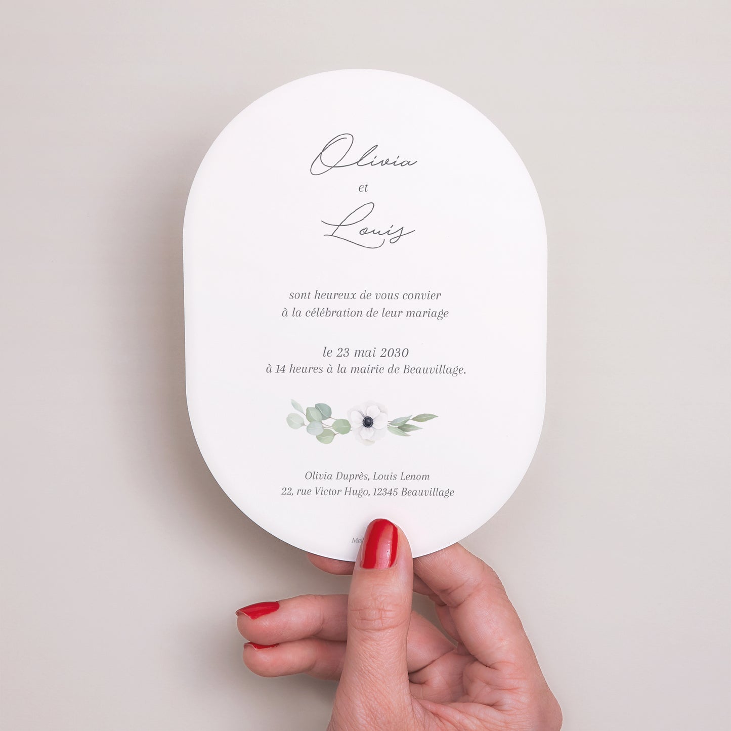Faire-part Mariage Ovale Romance photo N° 3