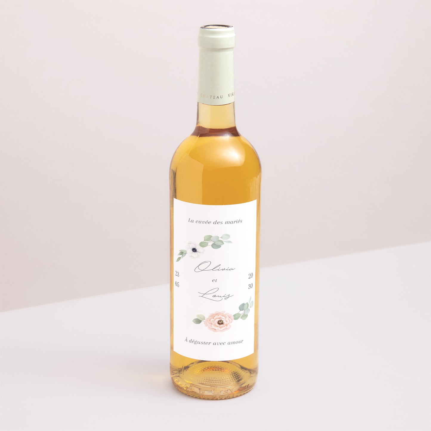Etiquette bouteille Mariage Portrait Romance photo N° 1