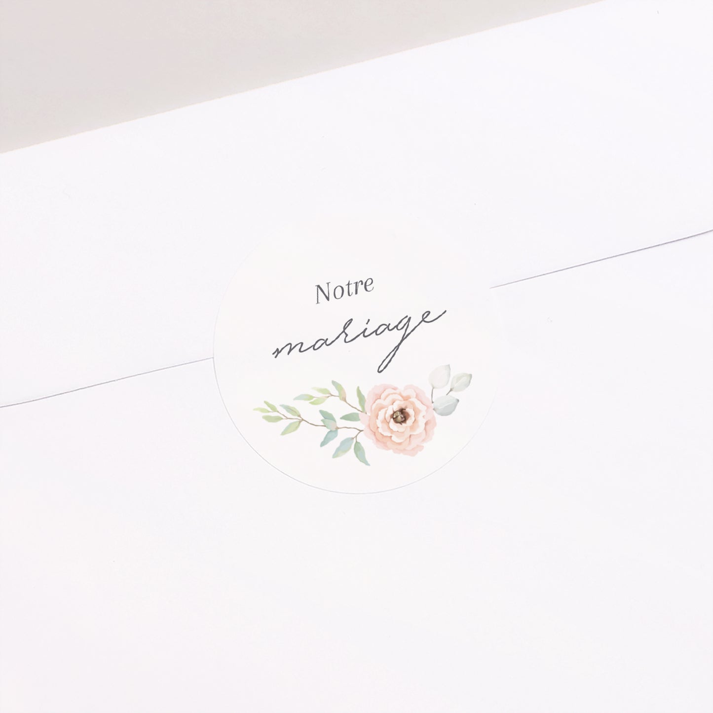 Sticker Mariage Rond Romance photo N° 1