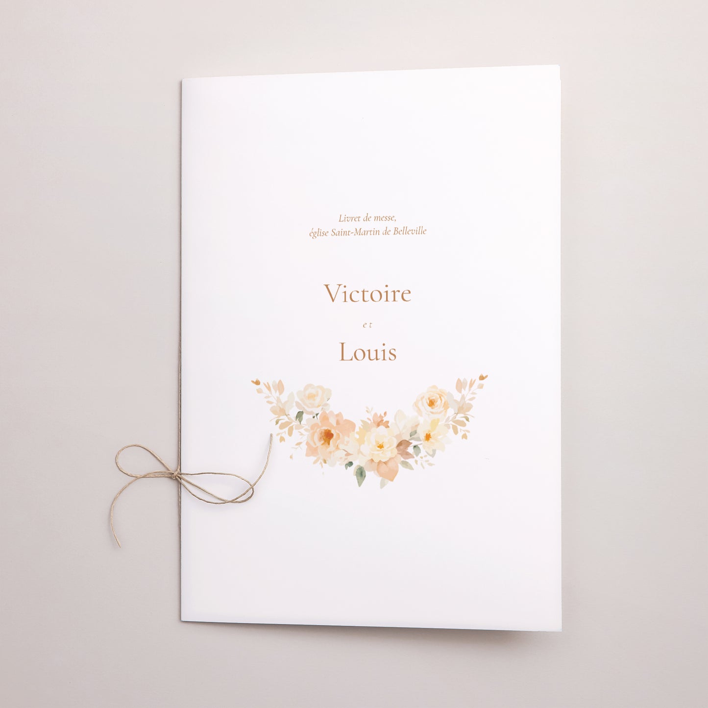 Livret de messe Mariage Double volet Pochette fleurie photo N° 1
