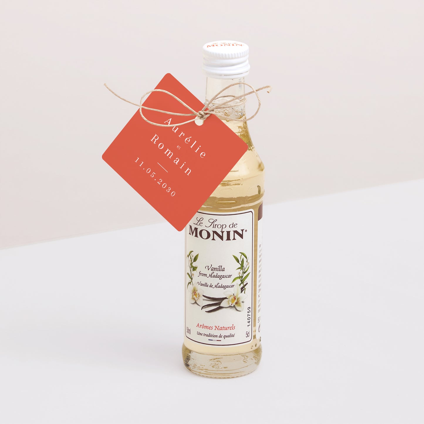 Etiquette perforée Mariage Carrée Cornaline photo N° 3