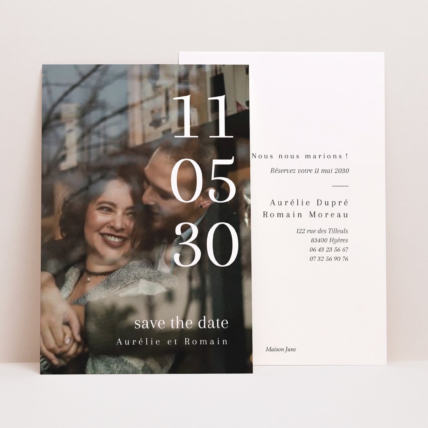 Save the date Mariage Portrait Cornaline photo N° 1
