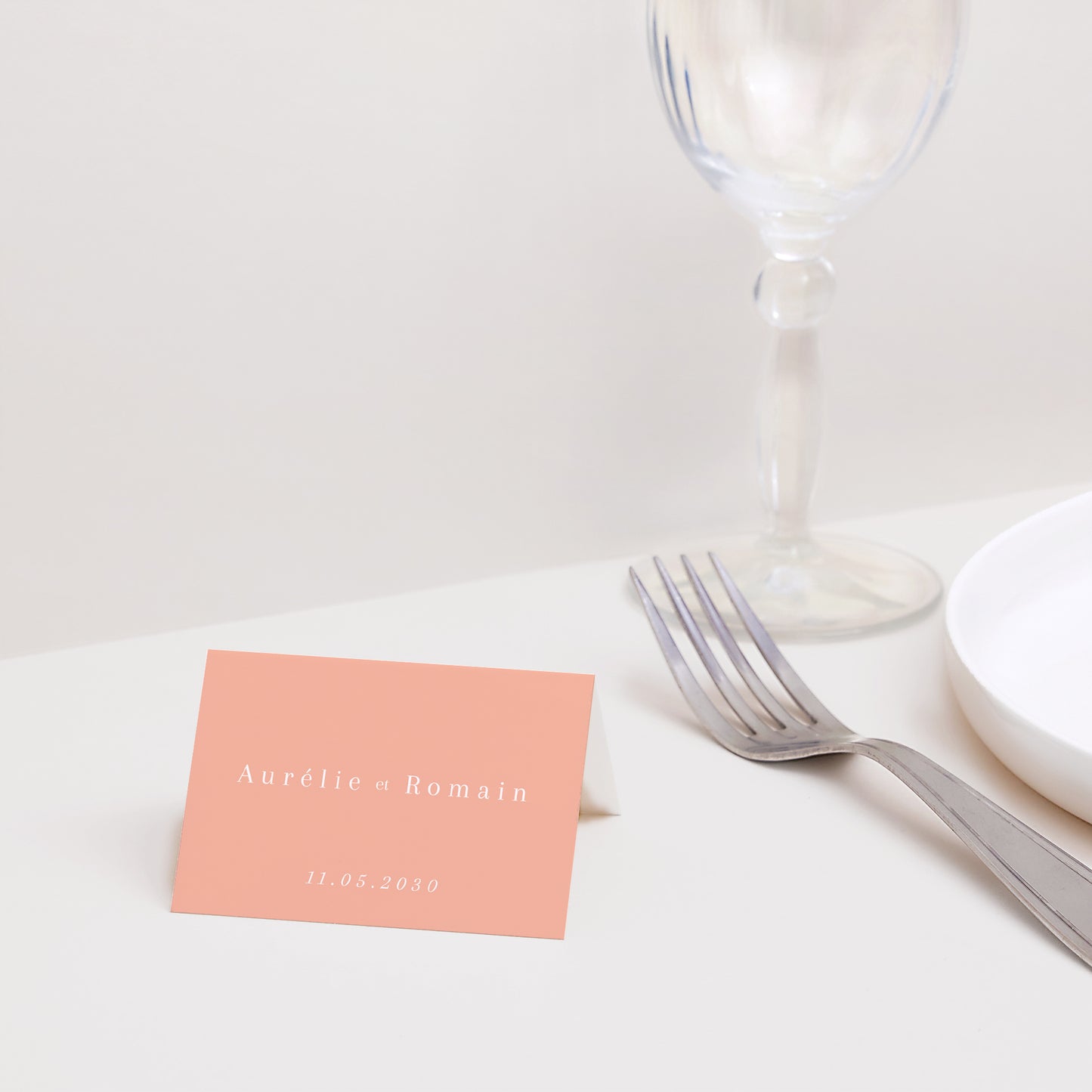 Marque-place Mariage 2 volets Cornaline photo N° 2