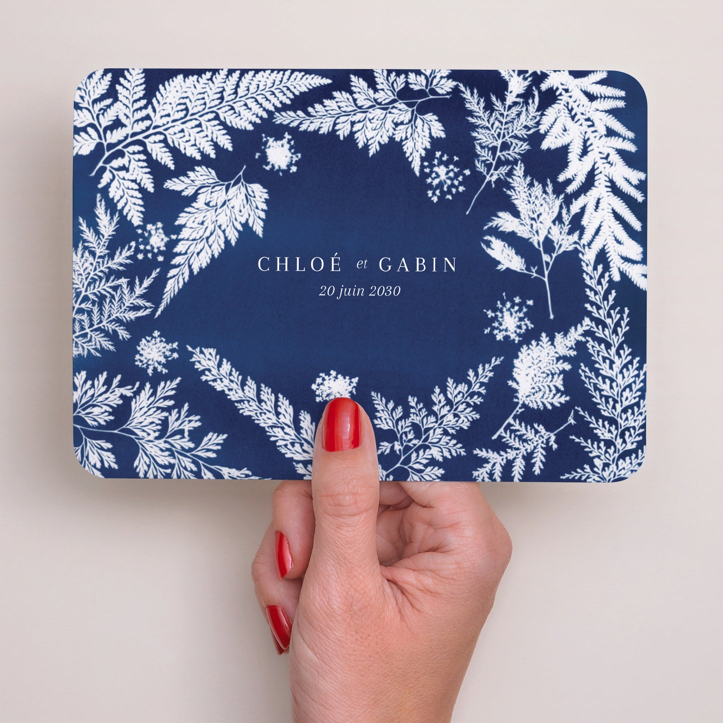 Faire-part Mariage Paysage, bords arrondis Cyanotype II photo N° 3