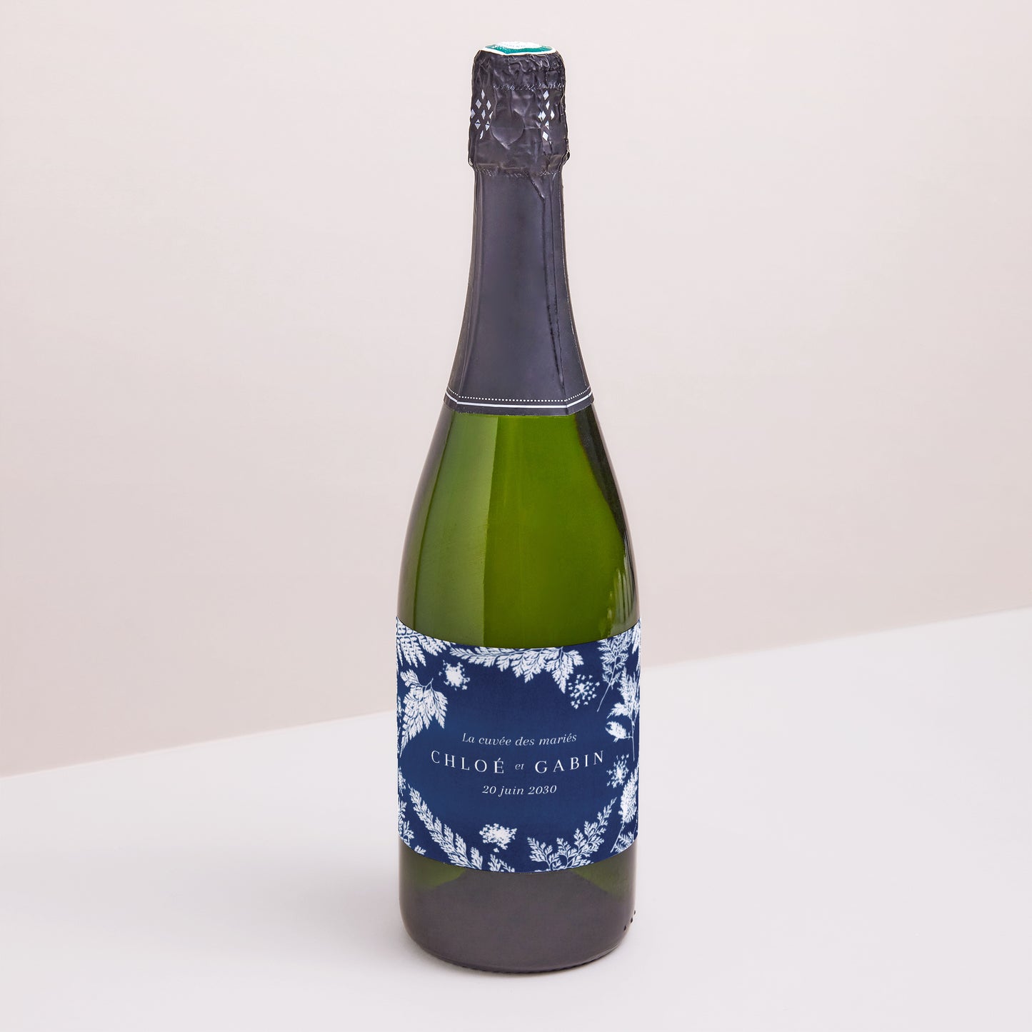 Etiquette bouteille Mariage Paysage Cyanotype II photo N° 1
