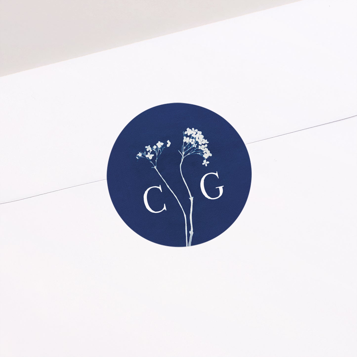 Sticker Mariage Rond Cyanotype II photo N° 1