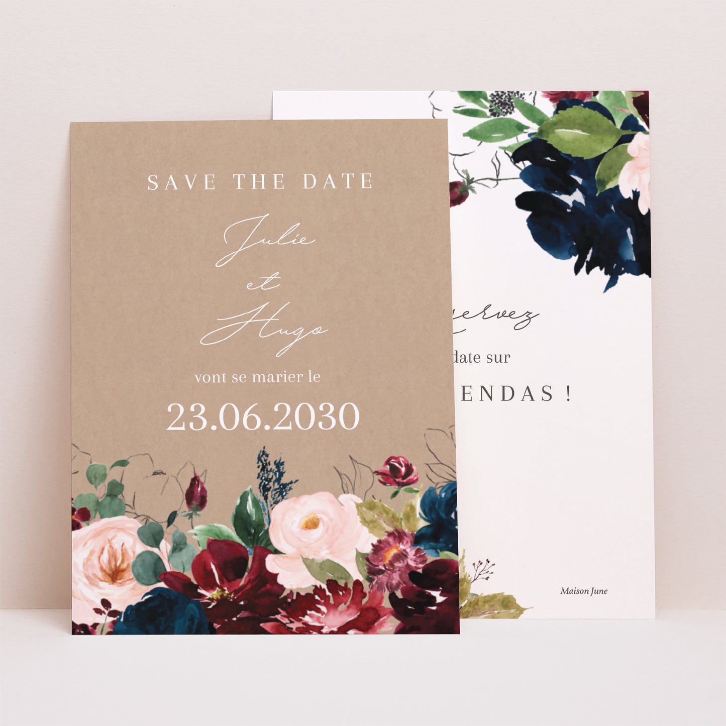 Save the date Mariage Portrait Pompadour photo N° 1