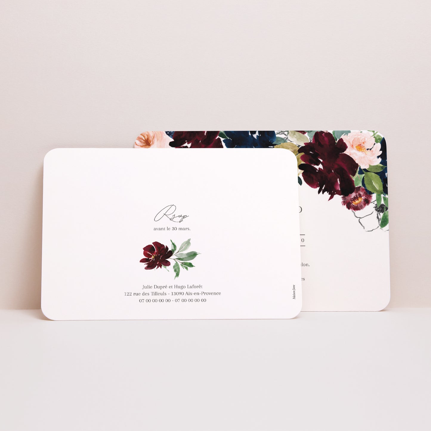 Faire-part Mariage Paysage, bords arrondis Pompadour photo N° 3