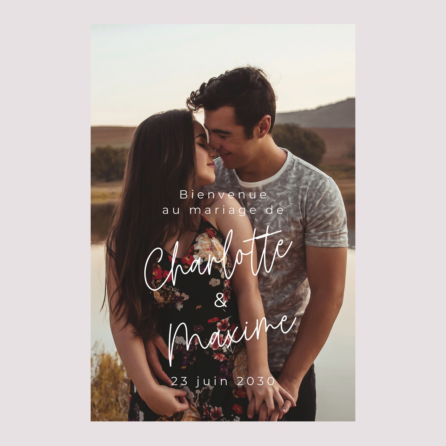 Panneau bienvenue Mariage Portrait 60 x 90 cm For Ever photo N° 2