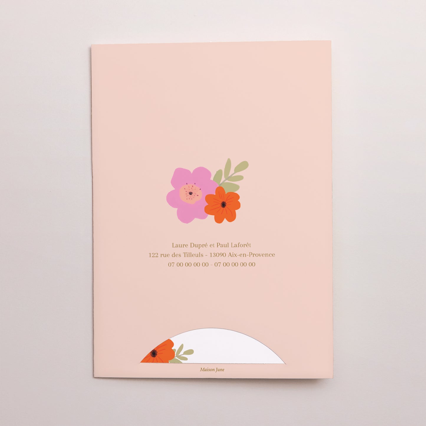 Faire-part Mariage Pochette 2 cartes Farandole de fleurs photo N° 5