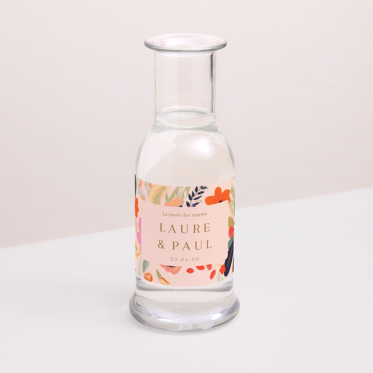 Etiquette bouteille Mariage Paysage Farandole de Fleurs photo N° 2